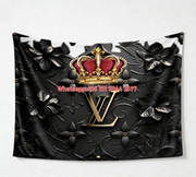 Royal Crown LV Blanket Crown & LV Monogram Throw 172